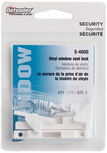 Load image into Gallery viewer, Defender Security S 4600 Sliding Vinyl Window Vent Stop, 2-1/4 in. Hole Center Spacing, Pack of 2