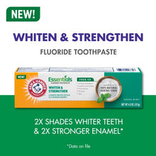 Load image into Gallery viewer, Arm & Hammer Essentials Whiten & Strengthen Fluoride Toothpaste, 100% Natural Baking Soda, Fresh Mint, 4.3 Oz (Pack of 4)