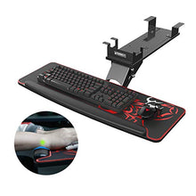 Load image into Gallery viewer, EUREKA ERGONOMIC Fully Adjustable Keyboard Drawers & Platforms Tray, Rotatable Gaming Computer Desk Mount Drawer Underdesk Shelf Workspace Organizers, Black