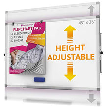 Load image into Gallery viewer, Whiteboard - Height Adjustable Magnetic Dry Erase Board for Wall - Large White Board with Flip Chart Holders and Paper Pad, Marker Tray Perfect for Your Business, School, Home (48x36)