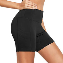 Load image into Gallery viewer, BALEAF Women's 5" Running Yoga Workout Compression Seamless Active Volleyball Shorts Pocketed Shorts Black Size M