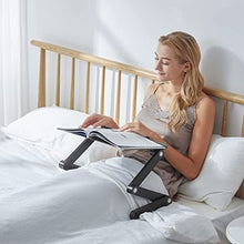 Load image into Gallery viewer, HUANUO Adjustable Laptop Stand, Laptop Desk for up to 15.6" Laptops, Portable Laptop Table Stand with 2 Strengthened CPU Fans, Detachable Mouse Pad, Ergonomic Lap Desk, TV Bed Tray, Standing Desk