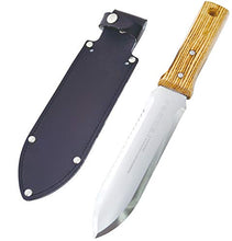 Load image into Gallery viewer, Nisaku NJP650 Hori-Hori Weeding & Digging Knife, Authentic Tomita (Est. 1960) Japanese Stainless Steel, 7.25" Blade, Wood Handle