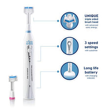 Load image into Gallery viewer, Triple Bristle Best Sonic Electric Toothbrush - Whiter Teeth & Brighter Smile - Rechargeable 31,000 VPM Tooth Brush is Unique & Patented 3 Brush Head Design - Perfect Angle Bristles Clean Each Tooth