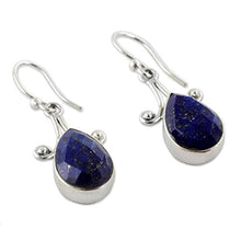 Load image into Gallery viewer, NOVICA Lapis Lazuli .925 Sterling Silver Dangle Earrings 'Himalaya Muse'