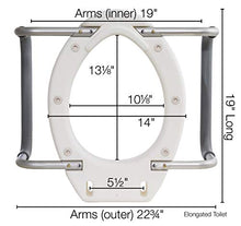 Load image into Gallery viewer, Essential Medical Supply Elevated Toilet Seat with Arms, Elongated, 19.5 x 14 x 3.5 Inch