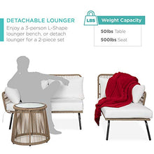 Load image into Gallery viewer, Best Choice Products Outdoor Rope Woven Sectional Patio Furniture L-Shaped Conversation Sofa Set w/Cushions, Side Table