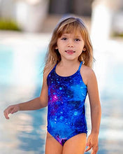 Load image into Gallery viewer, AIDEAONE Big Girls One Piece Swimsuit Starry Sky Swimming Bathing Suit 7T 8T Nebula Space Galaxy Swimwear