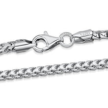 Load image into Gallery viewer, Sterling Silver Italian 2.5mm Solid Franco Square Box Link -Made in Italy (Silver, 24)