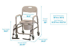 Load image into Gallery viewer, NOVA Medical Products Rolling Shower Commode Chair with Locking Wheels and Removable Footrests, Over The Toilet Wheeled Commode, White
