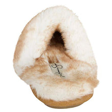 Load image into Gallery viewer, Jessica Simpson Women's Comfy Faux Fur House Slipper Scuff Memory Foam Slip on Anti-skid Sole, Tan, Large