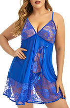 Load image into Gallery viewer, ADOREJOY Womens Babydoll Lingerie Set Plus Size Sleepwear(5XL,Blue)