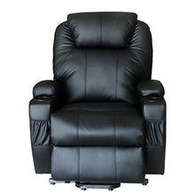 Load image into Gallery viewer, Deluxe Wall Hugger Power Lift Heated Vibrating Massage Recliner Chair with Wheels/Control (Black)