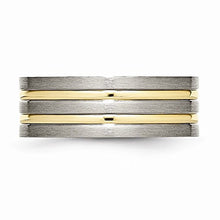 Load image into Gallery viewer, ICE CARATS Titanium Grooved Yellow Plated 8mm Brushed Wedding Ring Band Size 11.50 Fashion Jewelry for Women Gifts for Her