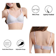 Load image into Gallery viewer, Phennie's Big Girls Cotton Training Bras Wireless Light Padded Sports Bras for Teens 8-18 Years Pink Size 32