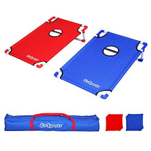 Load image into Gallery viewer, GoSports Portable PVC Framed Cornhole Toss Game Set with 8 Bean Bags and Travel Carrying Case - Choose American Flag Design, Red & Blue or Football