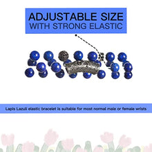 Load image into Gallery viewer, Natural Lapis Lazuli Bracelet, Handmade Beaded 8 MM Beads,Adjustable Stretch Bracelet,Chakra Bracelet,Blue Healing Crystal,Aquamarine Bracelet,Men's and Women's Gifts