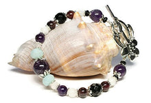 Load image into Gallery viewer, Stress Relief and Anti Anxiety Bracelet-Natural Gemstones Rose Quartz, Amazonite, Amethyst, Black Onyx, Moonstone, Garnet, crystal healing, holistic wellness jewelry