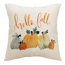 Load image into Gallery viewer, ZUYUSUT Fall Pillow Covers 18x18 Inch Set of 4 Harvest Pumpkins Leaves Autumn Holiday Rustic Linen Pillow Case Farmhouse Decorations Thanksgiving Fall Decor for Sofa Couch Indoor Outdoor