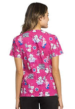 Load image into Gallery viewer, CHEROKEE Genuine Mock Wrap Scrub Top, CK614, M, Beauty Paw-lor