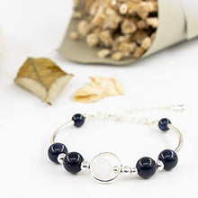 Load image into Gallery viewer, Silovecs Natural Semi-Precious Gemstones Bracelets - 8mm Blue Sandstone + Moonstone - Healing Crystal Stretch Beaded Bracelet - Couple Women's Stone Bracelet