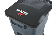 Load image into Gallery viewer, Rubbermaid Commercial Products Brute Rollout Plastic Trash/Garbage Can/Bin with Wheels, 65 GAL, for Restaurants/Hospitals/Offices/Back of House/Warehouses/Home, Gray (FG9W2100GRAY)