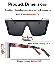 Load image into Gallery viewer, FEISEDY Fashion Siamese Lens Sunglasses Women Men Succinct Square Style UV400 B2470 (Black & Marbling, 60)