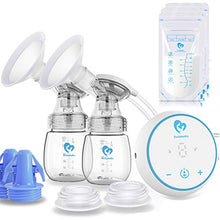 Load image into Gallery viewer, Bellababy MiniO Breast Pump,Electric Double Breast Pump Rechargeable,Come with 24mm Detachable Flanges ,10 Storage Bags,2 Storage Bag Adapters,2 Bottle Neck Adapters