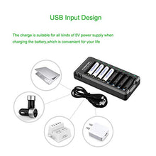 Load image into Gallery viewer, POWEROWL High Capacity Rechargeable AA and AAA Batteries with Battery Charger (USB Fast Charging, Independent Slot), NiMh 4 PCS AA 2800mAh & 4 PCS AAA 1000mAh