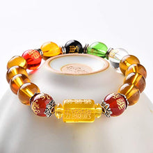 Load image into Gallery viewer, BOYULL Feng Shui Citrine Gem Stone Wealth Porsperity Bracelet with Dragon, White Tiger, Suzaku, Basalt Beads, Attract Wealth and Good Luck, Deluxe Box Included