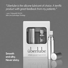 Load image into Gallery viewer, Überlube Good-to-go Travel Lube Set + Two Refills | Latex-Safe Natural Silicone Lube for Sex with Vitamin E | Unscented, Flavorless, Zero Residue, Works Underwater Silver Kit+ 2 Refills (45ml Total)