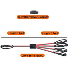 Load image into Gallery viewer, POWISER SAE 1 to 4 Extension Cable Quick Disconnect Connector, 1 SAE Polarity Reverse Adaptors, for Automotive, Solar Panel SAE Plug