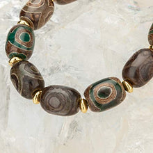 Load image into Gallery viewer, ZenBless Fengshui Protective bracelet Oval Green Tibetan Dzi Beads Bracelet Amulet Bangle Attract Good Luck