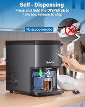 Load image into Gallery viewer, Habitio Nugget Ice Maker, Self-Dispensing Countertop Ice Maker, Pebble Ice Machine with 3L Detachable Water Tank, 33lbs Chewable Ice Cubes /24H, Electric Pellet Ice Maker with Self-Cleaning Function