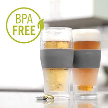 Load image into Gallery viewer, Host Freeze Beer Freezer Gel Chiller Double Wall Plastic Frozen Pint Glass, Set of 2, 16 oz, Grey 2-Pack