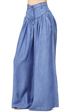 Load image into Gallery viewer, Vibrant Women's Juniors Super Wide Leg Denim Pants (S, Denim)