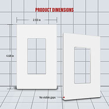 Load image into Gallery viewer, ENERLITES Screwless Decorator Wall Plates Child Safe Outlet Covers, Size 1-Gang 4.68" H x 2.93" L, Unbreakable Polycarbonate Thermoplastic, SI8831-W-10PCS, Glossy, White (10 Count)