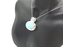 Load image into Gallery viewer, AZIEL Larimar Gemstones with 925 Sterling Silver Pendant Hand Made for Women