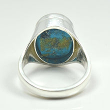 Load image into Gallery viewer, 55Carat Natural Turquoise Silver Ring for Men 9 Carat Oval Astrological Size 4,5,6,7,8,9,10,11,12,13