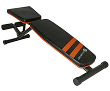 Load image into Gallery viewer, GYMENIST Exercise Bench Adjustable Foldable Compact Workout Weight Bench Easy to Carry NO Assembly Needed, Black-Orange (FOLD-110B)