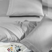 Load image into Gallery viewer, SONORO KATE Bed Sheet Set Super Soft Microfiber 1800 Thread Count Luxury Egyptian Sheets Fit 18 - 24 Inch Deep Pocket Mattress Wrinkle and Hypoallergenic-6 Piece (Grey, Queen)