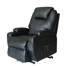 Load image into Gallery viewer, Deluxe Wall Hugger Power Lift Heated Vibrating Massage Recliner Chair with Wheels/Control (Black)