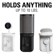 Load image into Gallery viewer, Sanus Outlet Shelf - Holds Any Device Up To 10lbs & Installs In Seconds - Includes Standard & Decora Style Outlet Covers & Integrated Cable Management Channel - Works For Sonos & Smart Home Speakers