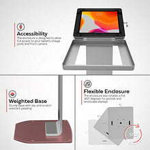 Load image into Gallery viewer, Locking Floor Stand - CTA Premium Locking Floor Stand Kiosk with Heavy-Duty Locking Enclosure and Frame for iPad 7th/ 8th/ 9th Gen 10.2", iPad Pro 11", Surface Go, Galaxy Tab S5E, & More (PAD-PARAFS)