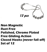 Load image into Gallery viewer, Uigos Shower Curtain Rings for Bathroom - Stainless Steel, Set of 12, Chrome