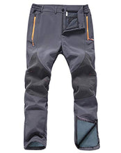 Load image into Gallery viewer, Gash Hao Mens Snow Ski Waterproof Softshell Snowboard Pants Outdoor Hiking Fleece Lined Zipper Bottom Leg (180Grey, 32W x 32L)