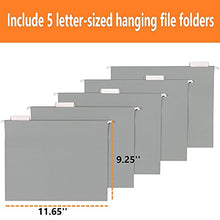 Load image into Gallery viewer, Hanging File Organizer File Holder Filing Box Includes 5 Hanging Folders - Metal Mesh File Desk Organizer Magazine Holder Book File Letter Storage Box Filling Cabinets for Office Home School