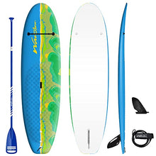 Load image into Gallery viewer, Wavestorm 8ft Junior Stand Up Paddleboard | Superior Foam Construction with Stringers | Accessories Included Adjustable Paddle Leash and Removable fin| Carry Handle | Sized for Youth