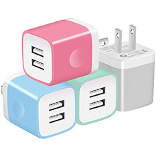 Load image into Gallery viewer, X-EDITION USB Charger Plug, 4-Pack 2.1A Dual Port USB Wall Charger Power Adapter Charging Block Cube Compatible with Phone Xs Max/Xs/XR/X/8/7/6 Plus/5S, Samsung, LG, Moto, Android Cell Phones More