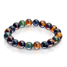 Load image into Gallery viewer, Triple Stone Ultimate Physic Abilities Bracelet – Metaphysical Bracelet– Spiritual Bracelets – Tiger Eye – Blood Stone – Iolite – Supernatural stone Bead Bracelet (10mm)